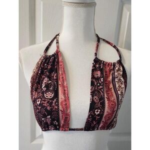 Shein 2 Piece Halter Short Set Junior's‎ Size X-Small Brown Floral